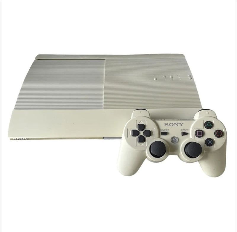 Console PlayStation 3 Super Slim 500GB Branco + 1 Controle  + 2 Jogos