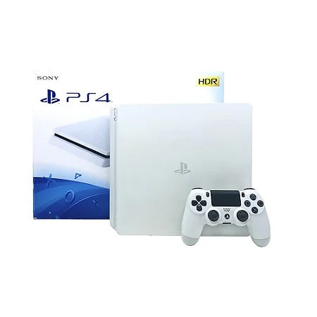 Console PlayStation 4 Slim 500GB Branco + 2 Controles + 3 Jogos
