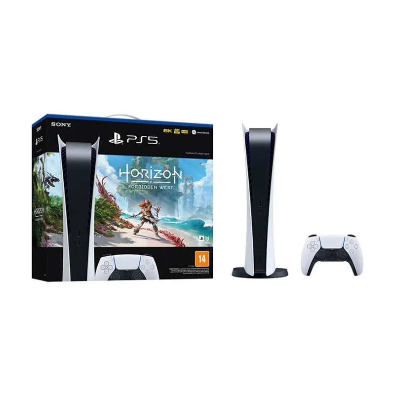 Console Playstation 5 Digital Edition + 2 Controles +  Horizon Forbidden West