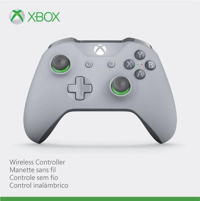 Controle Xbox One Wireless Grooby Cinza e Verde Bluetooth P2