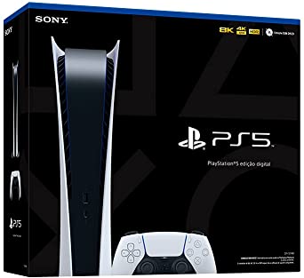 PlayStation 5 825GB Digital Edition Cor Branco e Preto